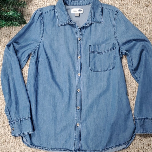 Womens denim blue Old Navy small button down - Picture 5 of 12